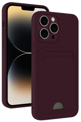 Newface iPhone 13 Pro Kılıf Kelvin Kartvizitli Silikon - Derin Mor resmi