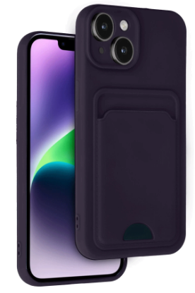 Newface iPhone 14 Kılıf Kelvin Kartvizitli Silikon - Derin Mor resmi