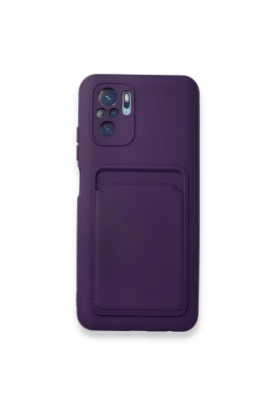 Newface Xiaomi Redmi Note 10S Kılıf Kelvin Kartvizitli Silikon - Derin Mor resmi