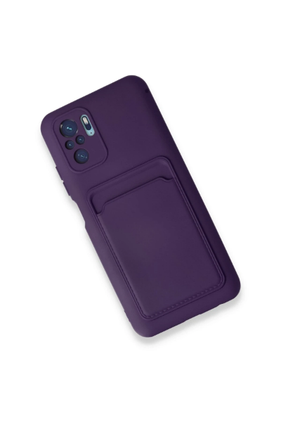 Newface Xiaomi Redmi Note 10S Kılıf Kelvin Kartvizitli Silikon - Derin Mor resmi