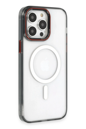 Newface iPhone 14 Pro Kılıf Dinamik Magneticsafe Silikon - Siyah resmi