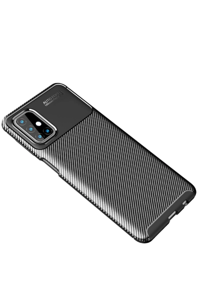 Newface Samsung Galaxy M31S Kılıf Auto Focus Karbon Kapak - Siyah resmi