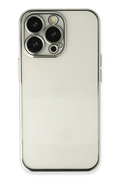 Newface iPhone 13 Pro Max Kılıf Razer Lensli Silikon - Gümüş resmi
