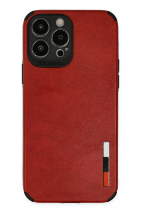 Newface iPhone 13 Pro Kılıf Loop Deri Silikon - Kırmızı resmi
