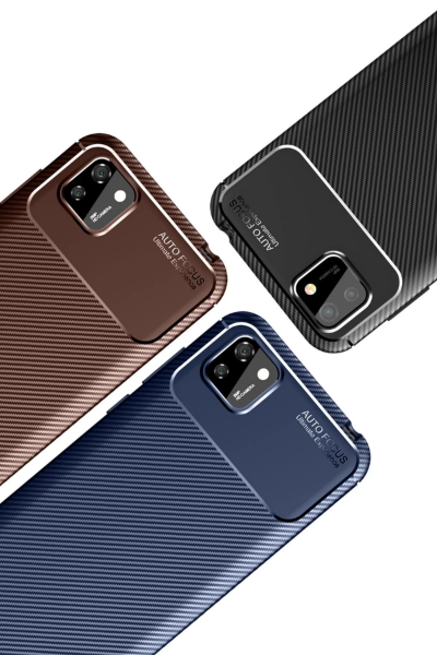 Newface Huawei Y5P Kılıf Auto Focus Karbon Kapak - Lacivert resmi