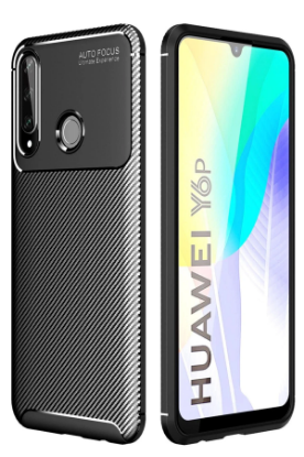 Newface Huawei Y6P Kılıf Auto Focus Karbon Kapak - Siyah resmi
