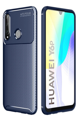 Newface Huawei Y6P Kılıf Auto Focus Karbon Kapak - Lacivert resmi