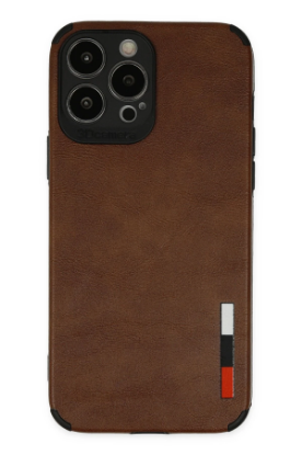 Newface iPhone 13 Pro Max Kılıf Loop Deri Silikon - Kahverengi resmi