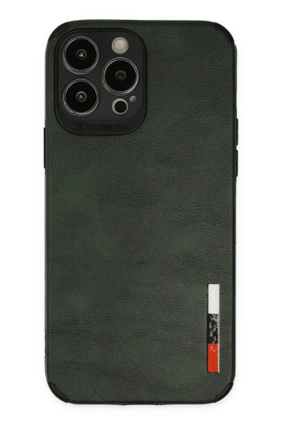 Newface iPhone 13 Pro Max Kılıf Loop Deri Silikon - Yeşil resmi
