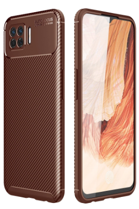 Newface Oppo A73 Kılıf Auto Focus Karbon Kapak - Kahverengi resmi