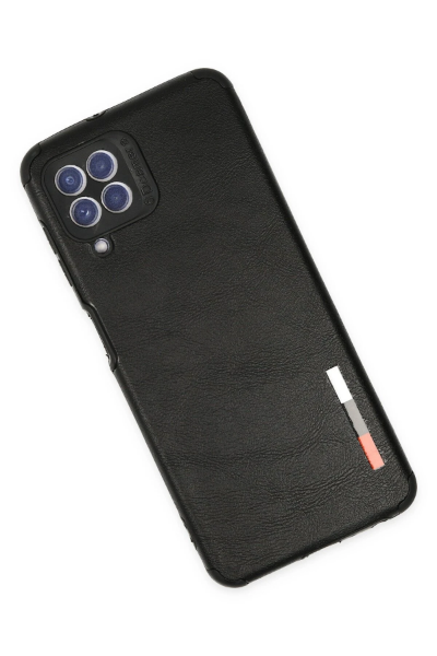 Newface Samsung Galaxy A22 Kılıf Loop Deri Silikon - Siyah resmi