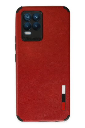 Newface Realme 8 Kılıf Loop Deri Silikon - Kırmızı resmi