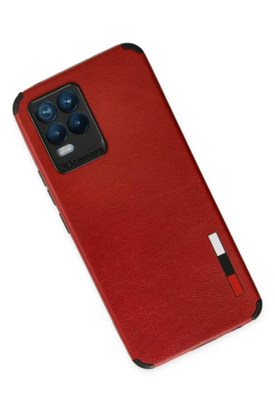 Newface Realme 8 Kılıf Loop Deri Silikon - Kırmızı resmi