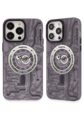 Newface iPhone 14 Pro Kılıf Apollo Magneticsafe Desenli Kapak - Apollo Mor - 5 resmi