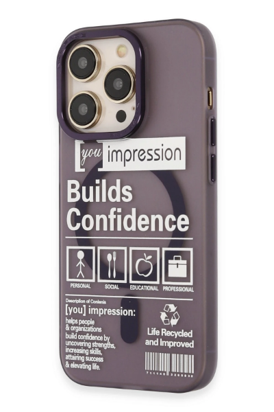 Newface iPhone 14 Pro Kılıf Apollo Magneticsafe Desenli Kapak - Apollo Mor - 6 resmi