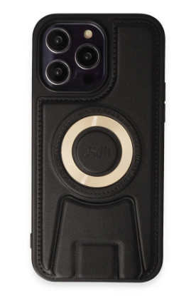 Newface iPhone 13 Pro Max Kılıf Merkür Magneticsafe Standlı Kapak - Siyah resmi