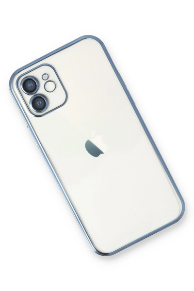 Newface iPhone 12 Kılıf Razer Lensli Silikon - Açık Mavi resmi