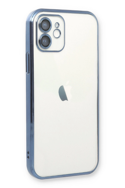 Newface iPhone 12 Kılıf Razer Lensli Silikon - Açık Mavi resmi