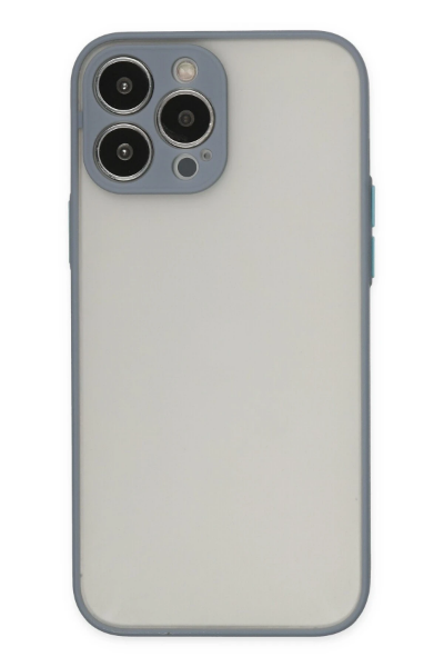 Newface iPhone 15 Pro Kılıf Montreal Silikon Kapak - Gri resmi