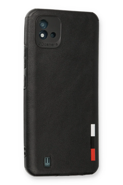 Newface Realme C11 2021 Kılıf Loop Deri Silikon - Siyah resmi