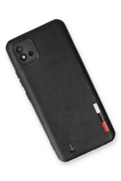 Newface Realme C11 2021 Kılıf Loop Deri Silikon - Siyah resmi