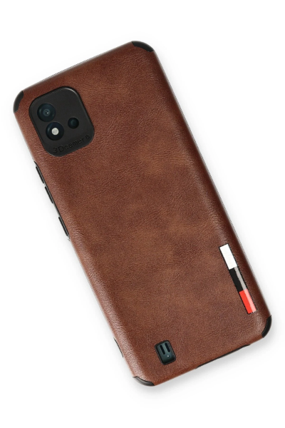 Newface Realme C11 2021 Kılıf Loop Deri Silikon - Kahverengi resmi