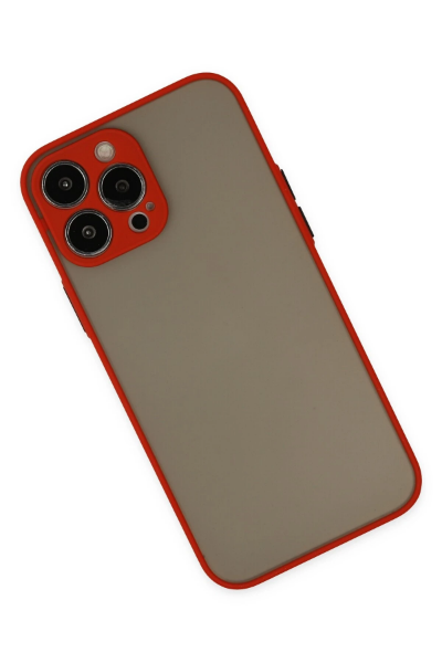 Newface iPhone 15 Pro Max Kılıf Montreal Silikon Kapak - Kırmızı resmi