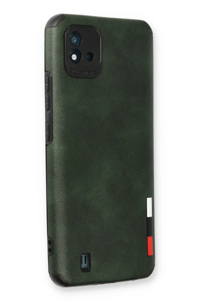 Newface Realme C11 2021 Kılıf Loop Deri Silikon - Yeşil resmi