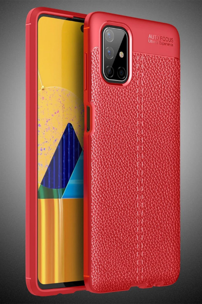 Newface Samsung Galaxy M51 Kılıf Auto Focus Kapak - Kırmızı resmi