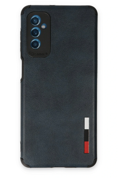 Newface Samsung Galaxy M52 5G Kılıf Loop Deri Silikon - Lacivert resmi