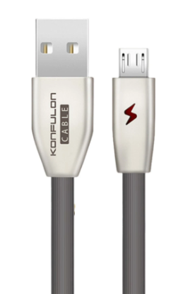 Konfulon S53 Led Işıklı Micro USB Kablo 1M 3A - Siyah resmi