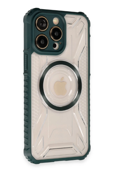 Newface iPhone 13 Pro Kılıf Prag Magneticsafe Kapak - Koyu Yeşil resmi