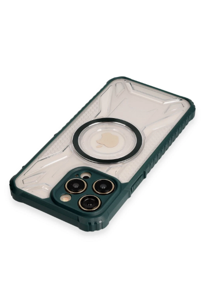 Newface iPhone 13 Pro Kılıf Prag Magneticsafe Kapak - Koyu Yeşil resmi