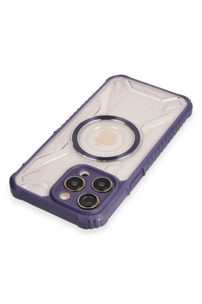 Newface iPhone 13 Pro Max Kılıf Prag Magneticsafe Kapak - Derin Mor resmi