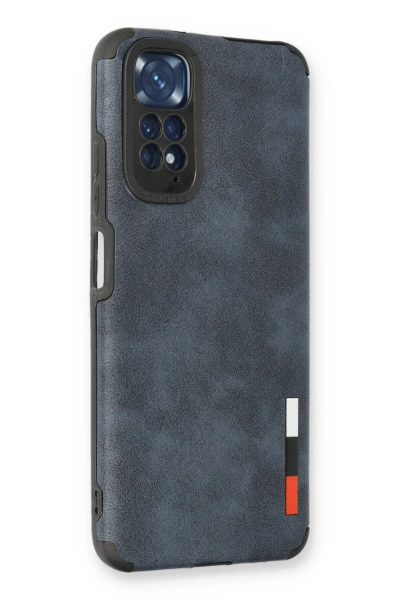 Newface Xiaomi Redmi Note 11 Kılıf Loop Deri Silikon - Lacivert resmi