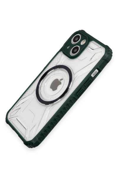 Newface iPhone 14 Kılıf Prag Magneticsafe Kapak - Koyu Yeşil resmi