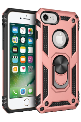 Newface iPhone 7 Kılıf Sofya Yüzüklü Silikon Kapak - Rose resmi