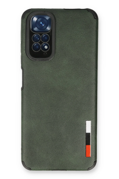 Newface Xiaomi Redmi Note 11 Kılıf Loop Deri Silikon - Yeşil resmi