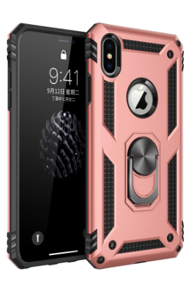 Newface iPhone XS Max Kılıf Sofya Yüzüklü Silikon Kapak - Rose resmi