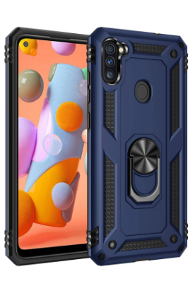 Newface Samsung Galaxy A11 Kılıf Sofya Yüzüklü Silikon Kapak - Lacivert resmi