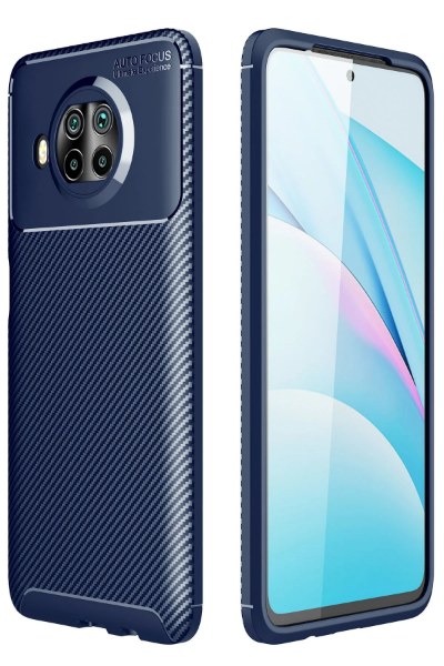 Newface Xiaomi Mi 10T Lite Kılıf Auto Focus Karbon Kapak - Lacivert resmi