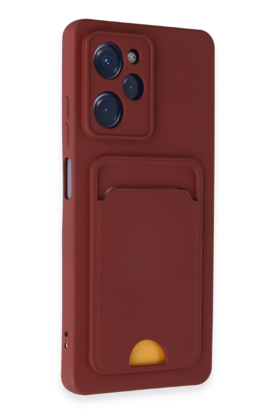 Newface Xiaomi Poco X5 Pro 5G Kılıf Kelvin Kartvizitli Silikon - Bordo resmi