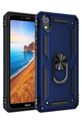 Newface Xiaomi Redmi 7A Kılıf Sofya Yüzüklü Silikon Kapak - Lacivert resmi