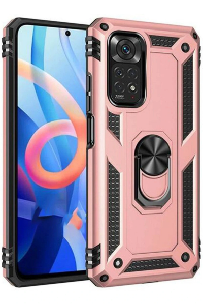 Newface Xiaomi Redmi Note 12S Kılıf Sofya Yüzüklü Silikon Kapak - Rose resmi