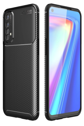 Newface Realme 7 Kılıf Auto Focus Karbon Kapak - Siyah resmi