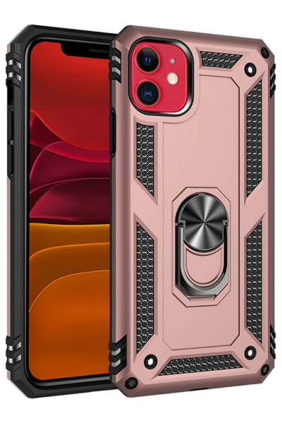Newface iPhone 11 Kılıf Sofya Yüzüklü Silikon Kapak - Rose resmi