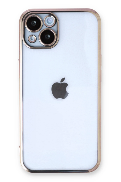 Newface iPhone 14 Kılıf Razer Lensli Silikon - Gold resmi