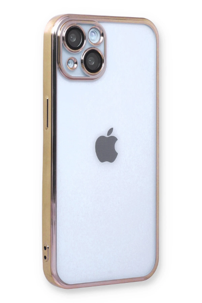 Newface iPhone 14 Kılıf Razer Lensli Silikon - Gold resmi