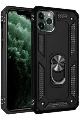 Newface iPhone 11 Pro Kılıf Sofya Yüzüklü Silikon Kapak - Siyah resmi