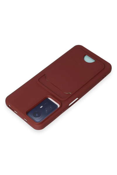 Newface Xiaomi Redmi Note 12S Kılıf Kelvin Kartvizitli Silikon - Bordo resmi